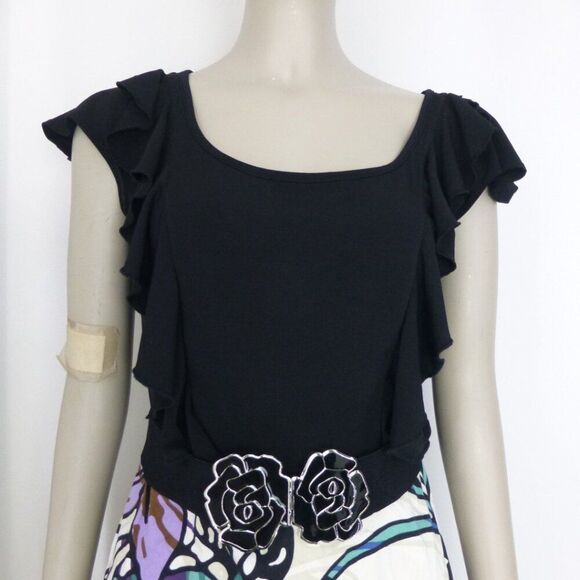 Laundry by Shelli Segal Ruffle and Belted Floral Dress (Stain at Skirt, No Rtns) - Picture 12 of 16